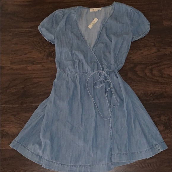 NWT Madewell Denim Chambray Wrap Dress XS - Picture 1 of 3